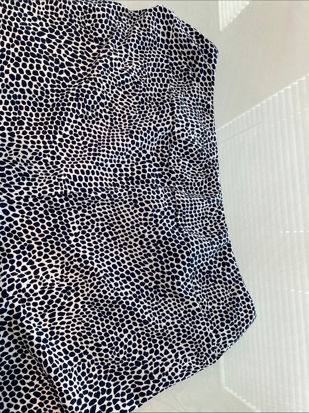 Women’s Navy and White Straight-Leg Printed Pants - Picture 4 of 4